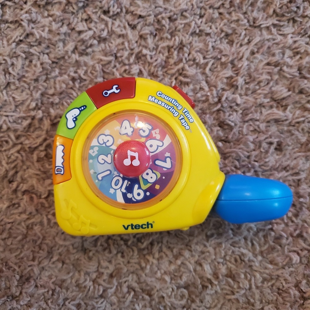 VTech 1-2-3 Measuring Tape  Toy‎ Lights Sounds Counting Retractable Fabric Rare